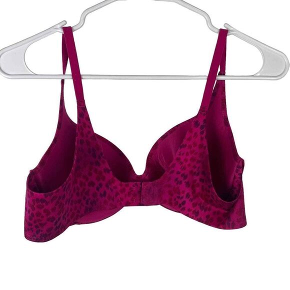 Victoria's Secret Hot Pink Leopard Print Lined Demi Bra Size 36C - Picture 2 of 10